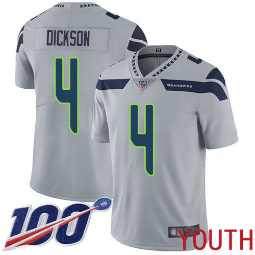 Seattle Seahawks Limited Grey Youth Michael Dickson Alternate Jersey NFL Football #4 100th Season Vapor Untouchable->seattle seahawks->NFL Jersey